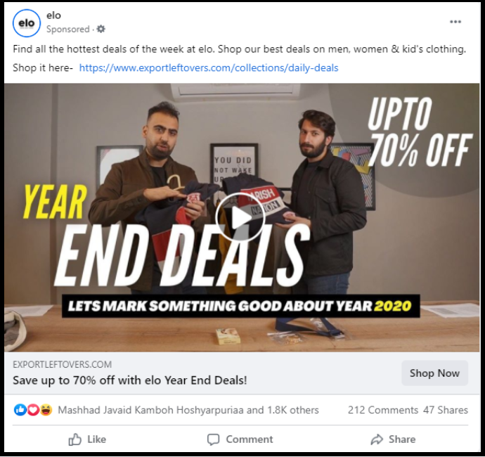 holiday season facebook ad