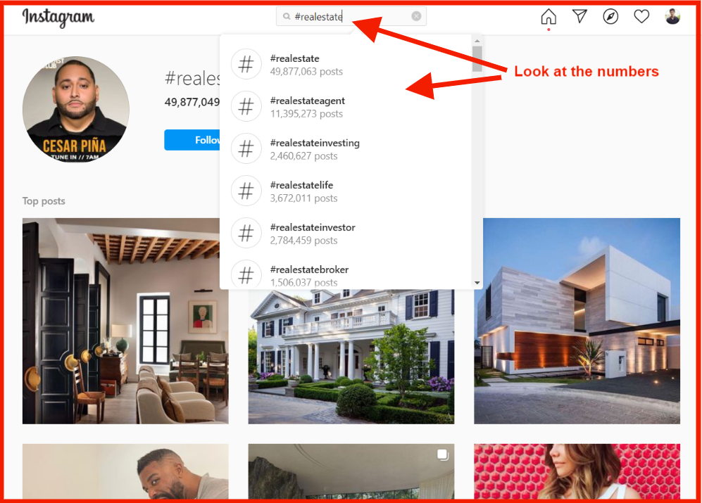 real estate on instagram