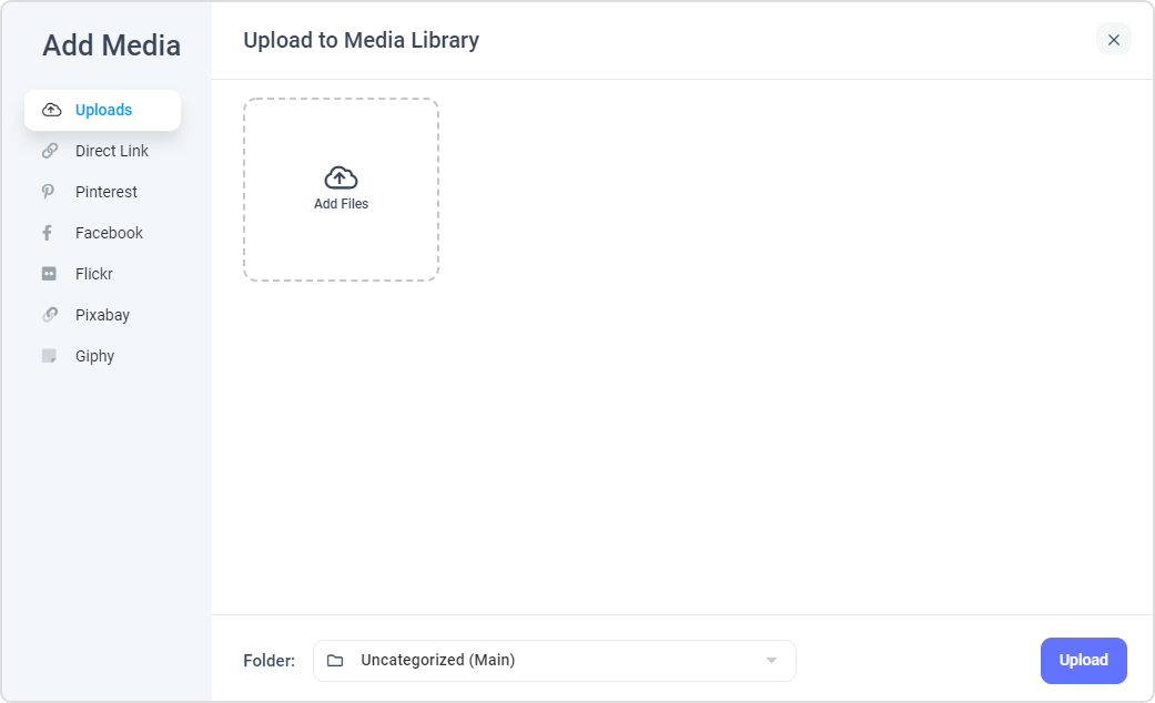 add media to media library