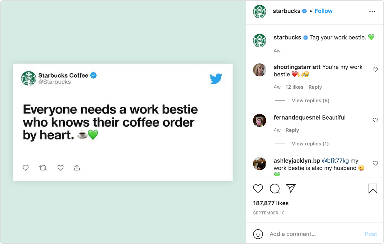 Instagram Post by Starbucks