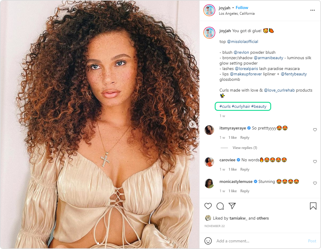 Instagram Hashtags curly hair