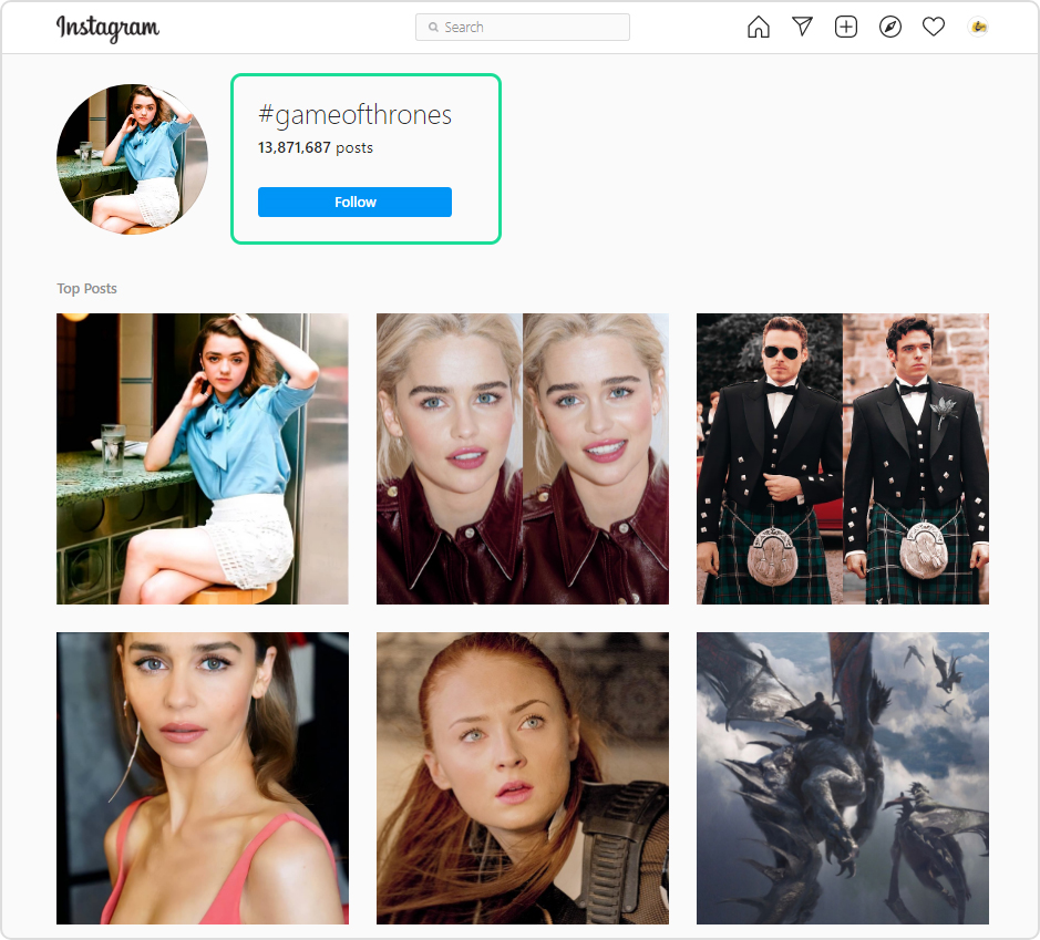 Instagram Hashtag for GoT