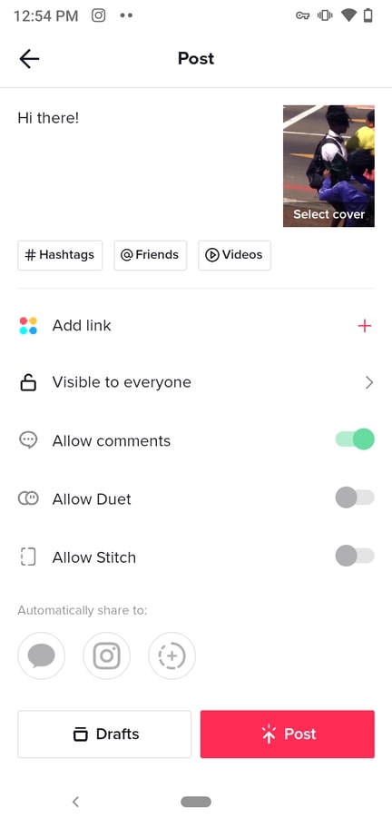 post on tiktok