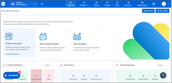 Contentstudio's Dashboard