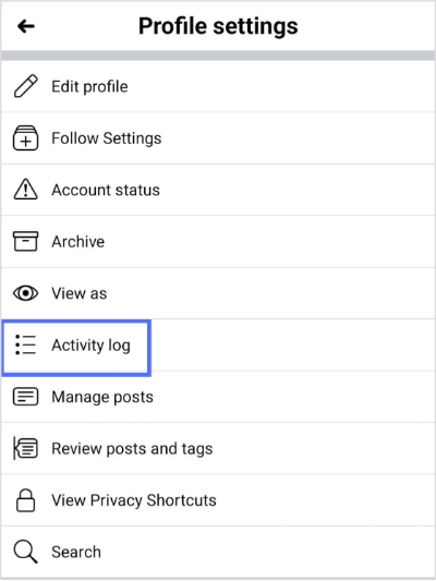 tap activity log