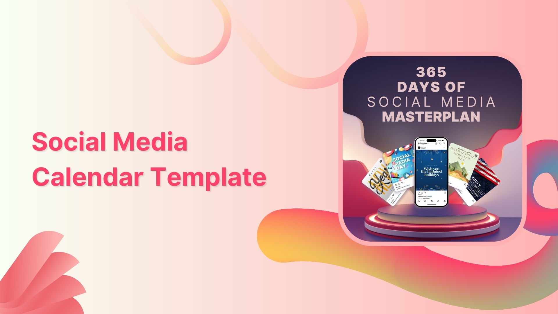 365 Days of Social Media Calendar Template with 200+ Posts