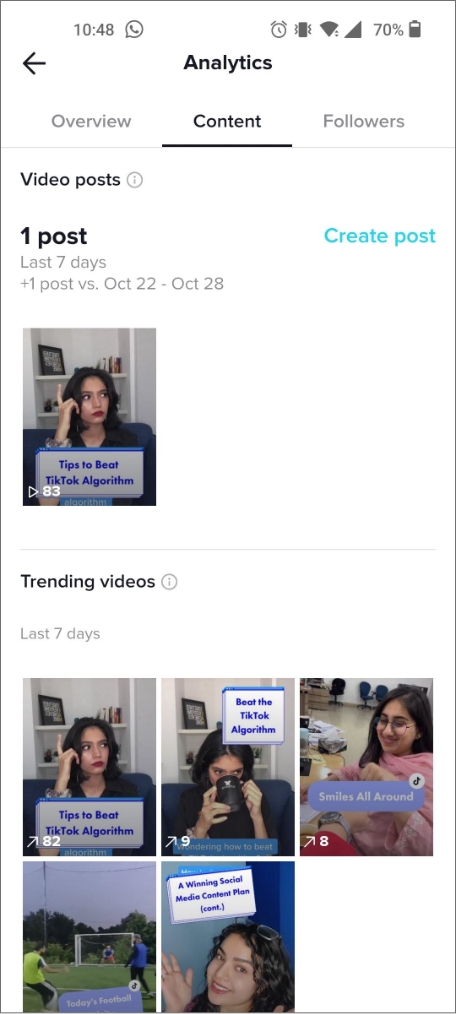 tiktok analytics content