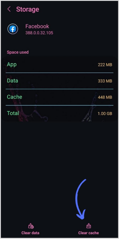 clear cache