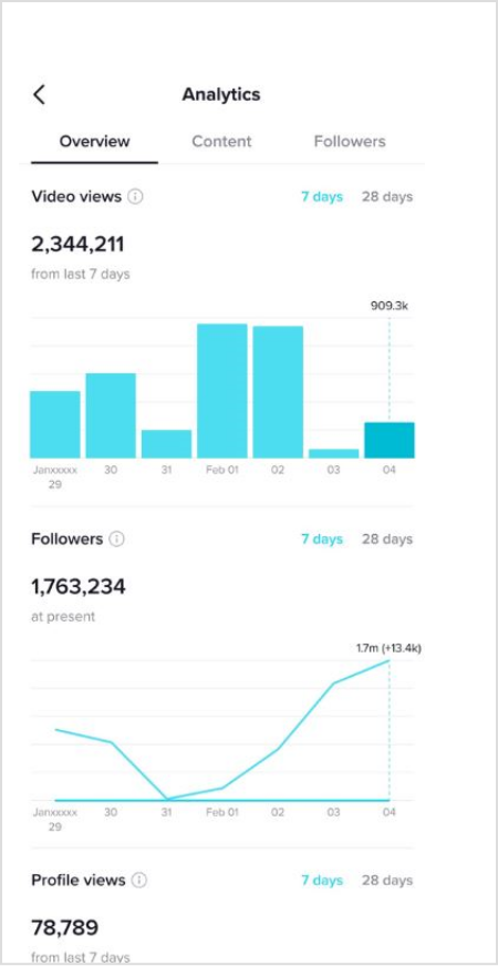 TikTok’s inbuilt analytics