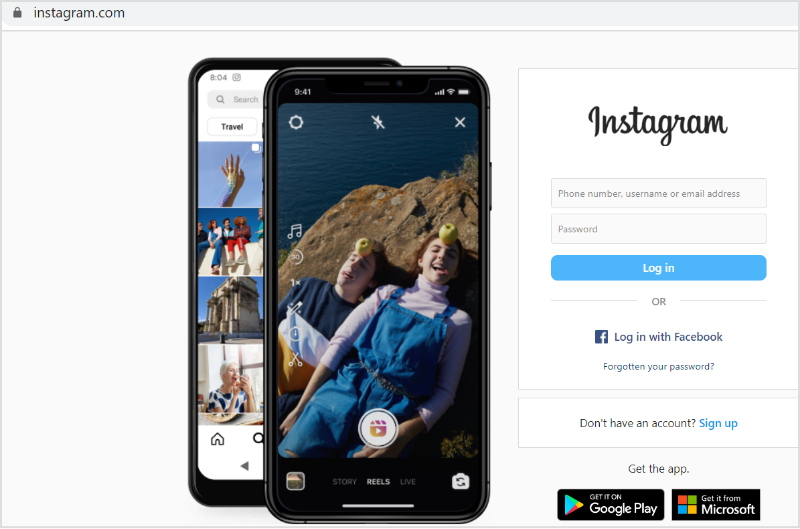 Instagram account login