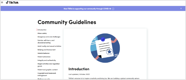 Tiktok community guidelines