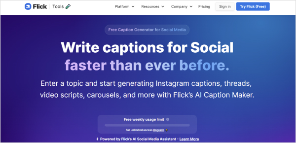 flick ai caption generator