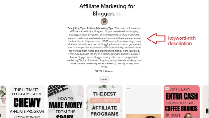 Use proper keyword rich description for your pinterest pins