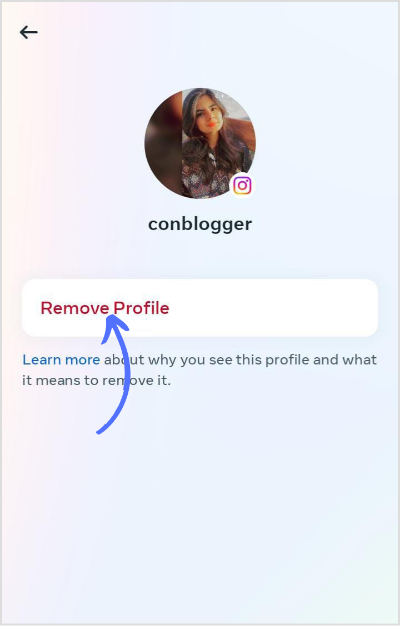 tap on remove profile