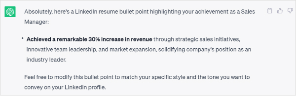 Highlighting achievements in a specific role