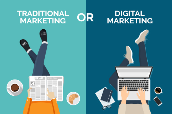 traditional marketing vs digital marketing