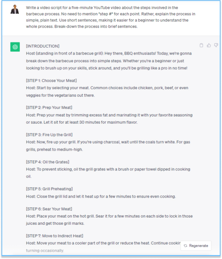 Generate a video script using ChatGPT