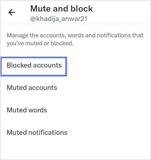 go to blocked accounts