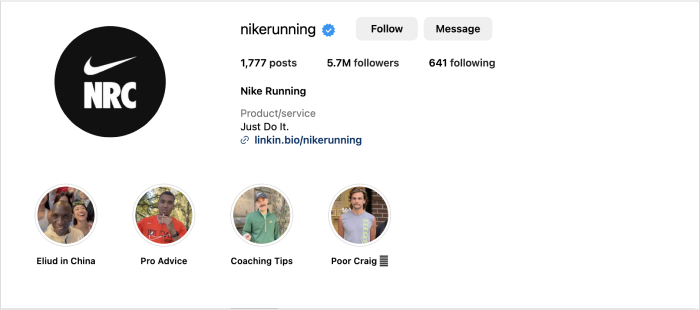 nike running social media community