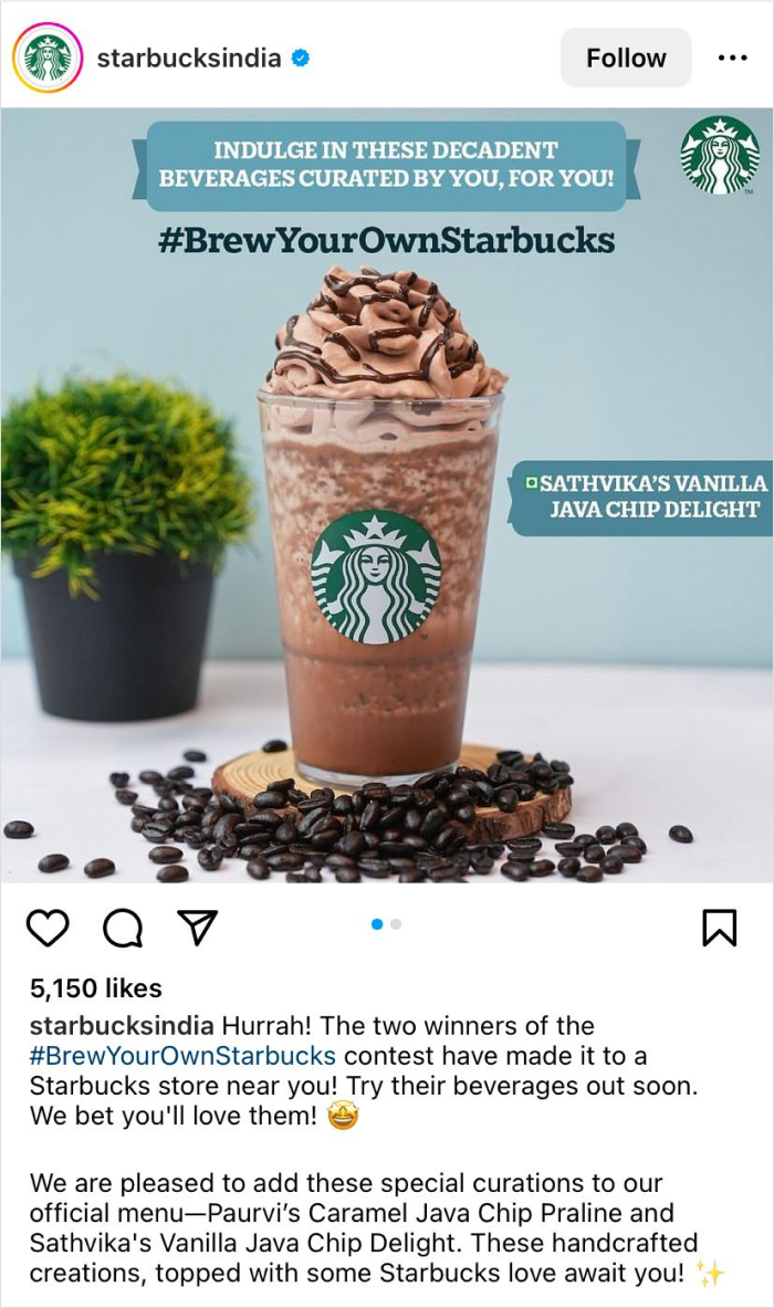 starbucks instagram challenge