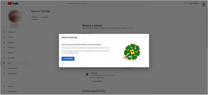 YouTube shorts ads