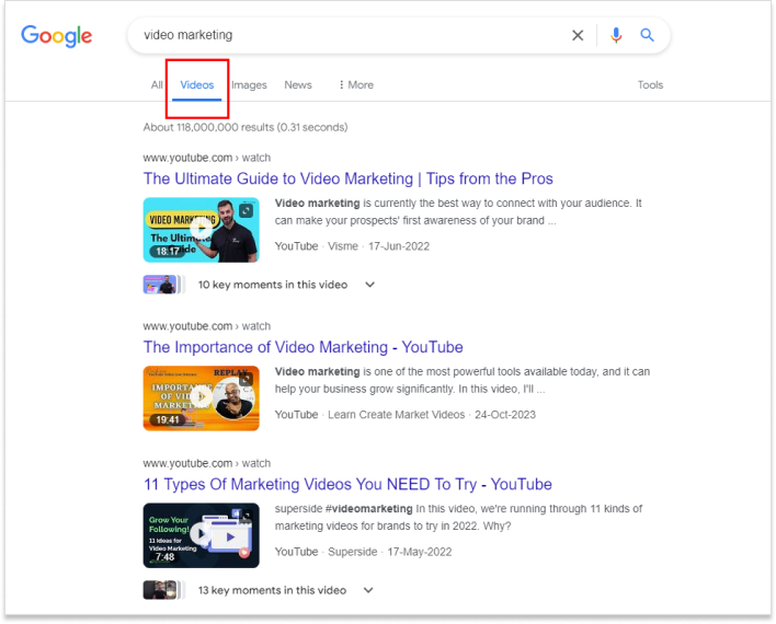 Google video's SEO